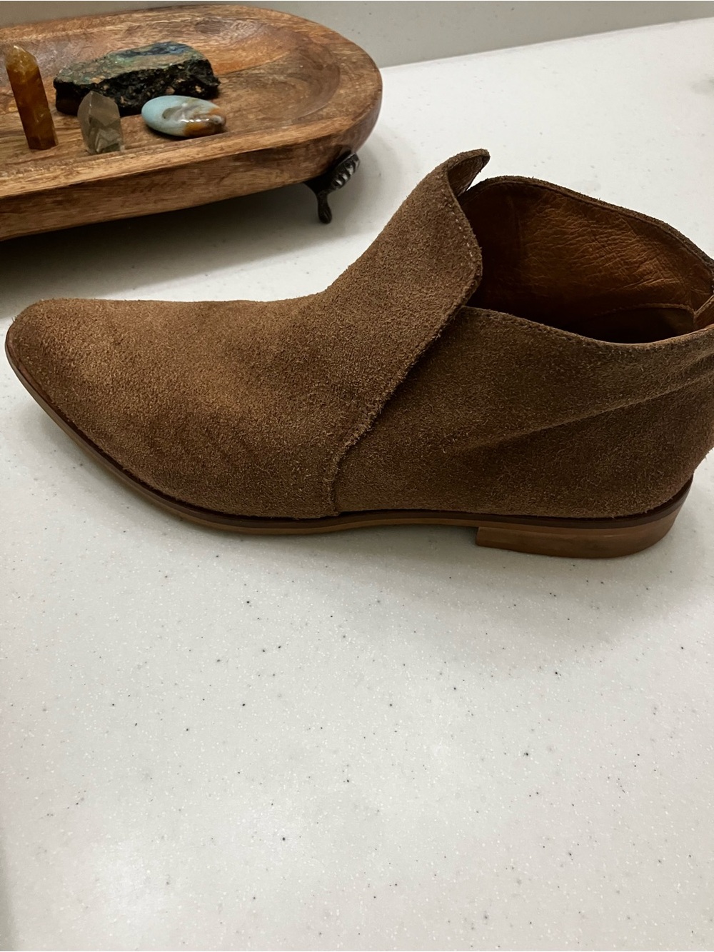 Made in Spain Genuine Brown Suede Ankle Boots Size 8 | Regular Width - Picture 9 of 9